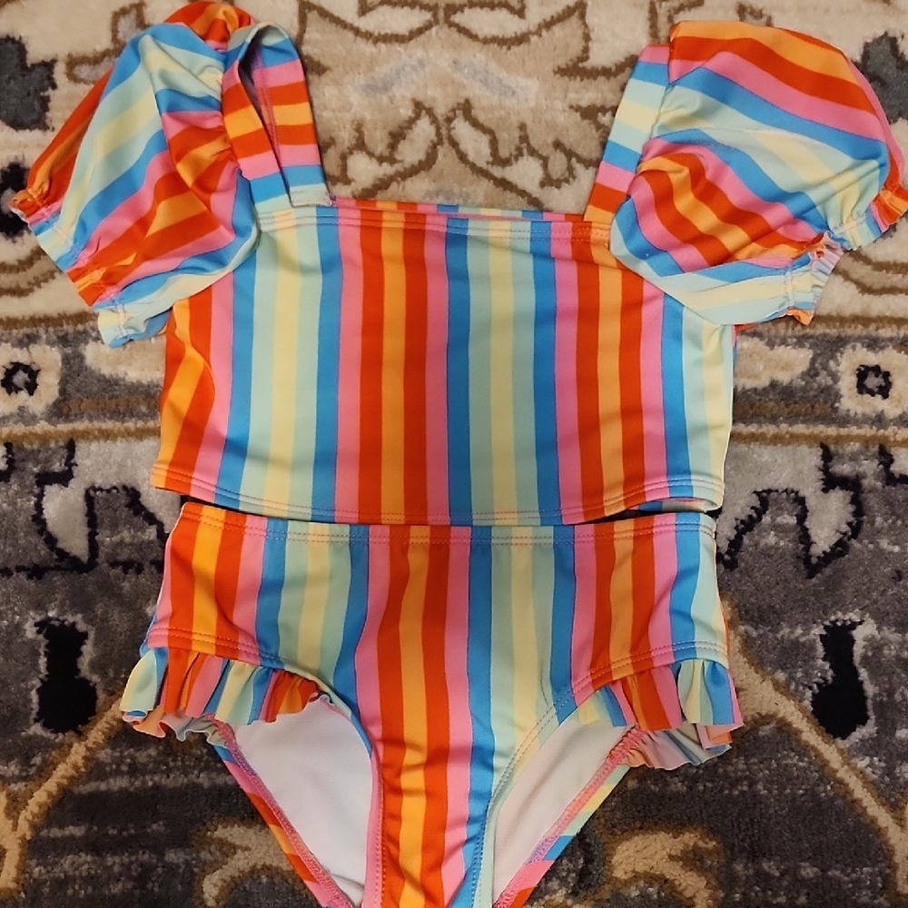 Cat & Jack Rainbow Striped Swimsuit